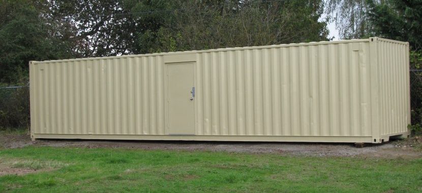 Image of a man door in a 40' container